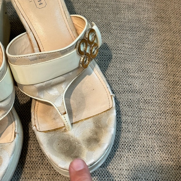 Coach White Patent Wedge Size 7 - Picture 6 of 10
